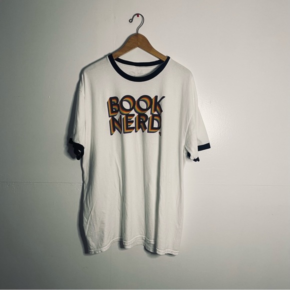 Out of Print Tops - out of print | book nerd white ringer tee